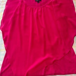 AB Studio Bright Hot Pink Layered Women’s Blouse
